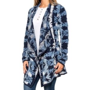 NEW! LUCKY BRAND Geo Drape Open Front Cardigan Sweater Small.